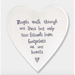 East Of India People Walk Through Life Porcelain Heart Coaster
