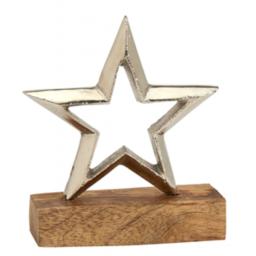 Small Silver Metal Star On Base