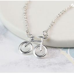 Peace Of Mind. Silver Plated Bicycle Necklace