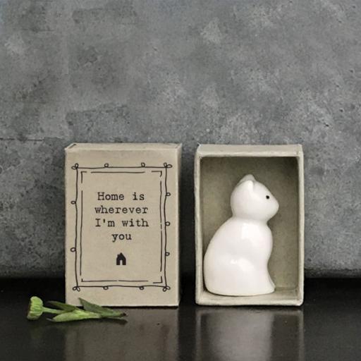 Matchbox Ceramic Cat By East Of India Home Is Wherever I'm With You