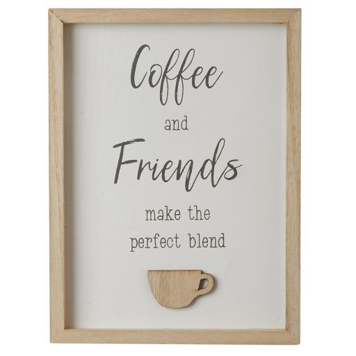Framed Coffee And Friends Sign
