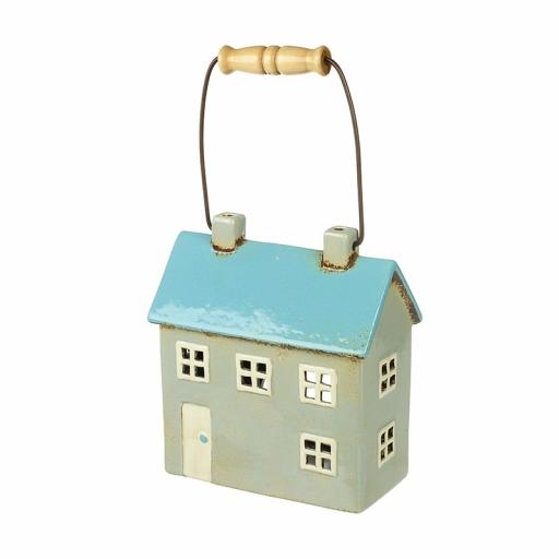 Ceramic House Shape Candle Holder With Handle