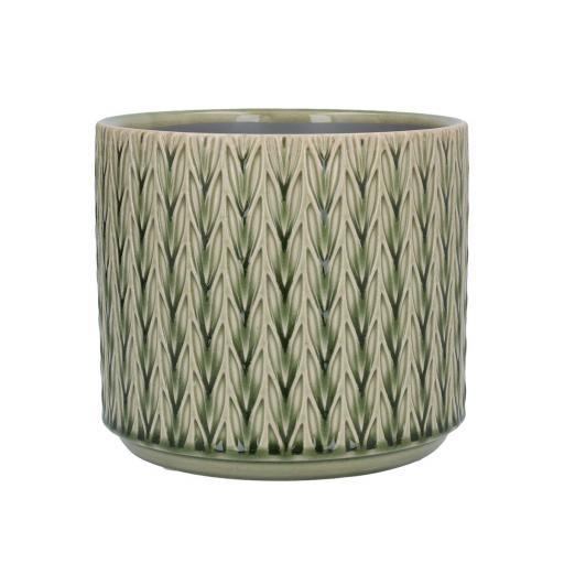 Green Staghorn Design Ceramic Planter
