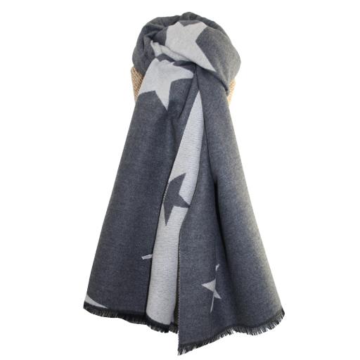 Grey/Natural Star Scarf By Lua