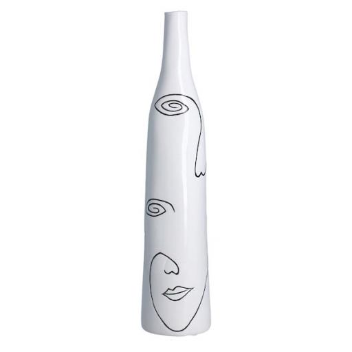 Tall Face Drawings Vase
