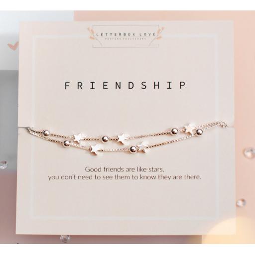 Silver Plated Layered Star Friendship Bracelet By Letterbox Love