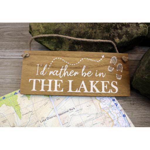 I'd Rather Be In The Lakes Hanging Sign