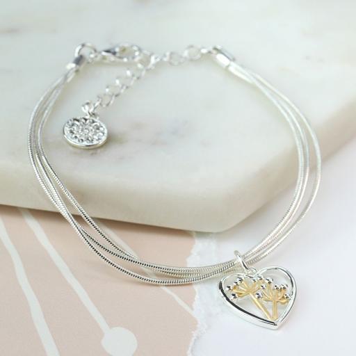 Silver Plated Dandelion Bracelet