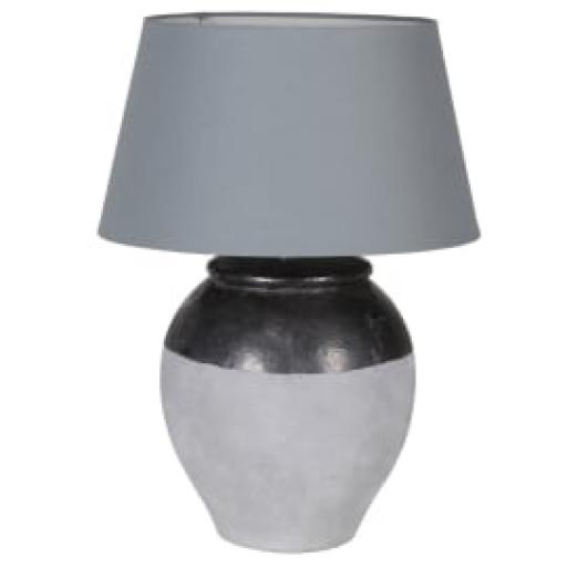 Silver Stone Lamp with Shade
