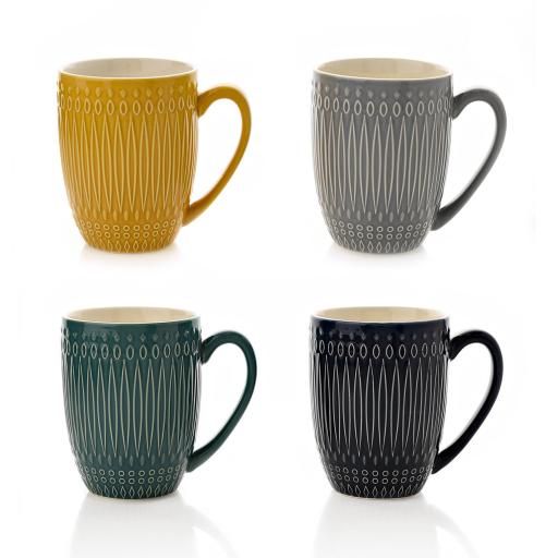 Bohemian Design Mug 4 Assorted Colours