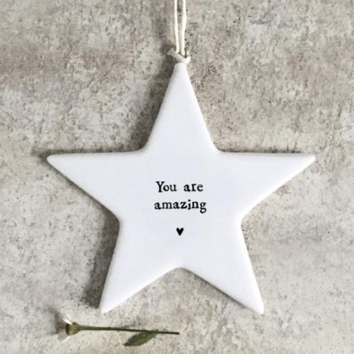 'You are Amazing' Porcelain Star by East of India