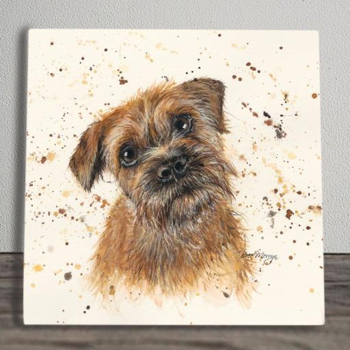 Buddy, A Border Terrier Ceramic Art Panel