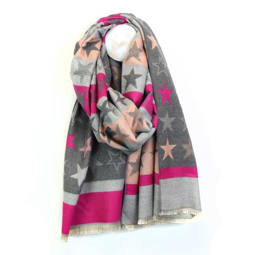 Peace of Mind Vibrant Stripes and Stars Scarf
