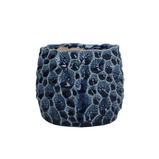 Small Navy Crater Plant Pot