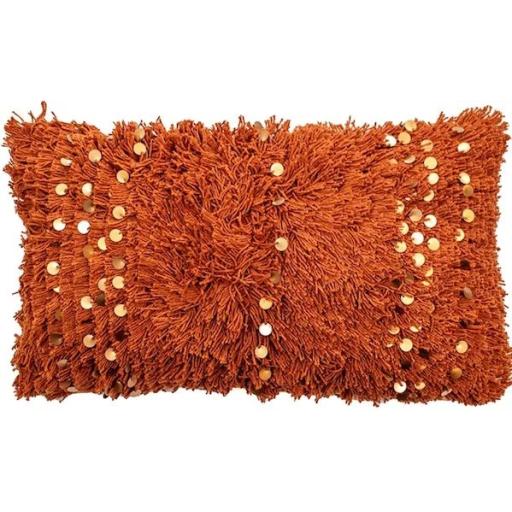 Rust  Aziza  Textured Moroccan Sequin Cushion
