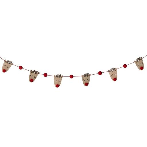 Wooden Deer head Garland