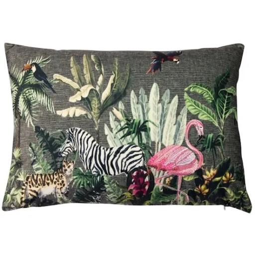 Fandango Tropical Animals Velvet Print Cushion