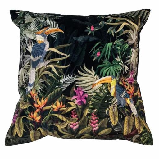 Toucan Velvet Print Cushion
