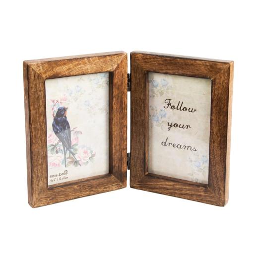 Sass and Belle Double Dark Wood Frame