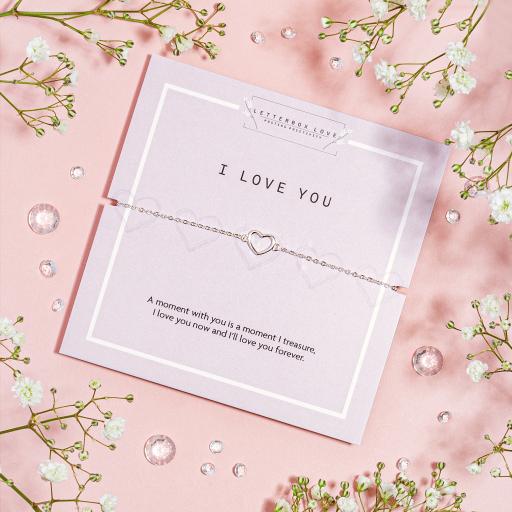 Silver Plated I Love You Bracelet by Letterbox Love