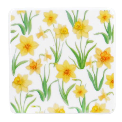 Porcelain Daffodil Design Coaster