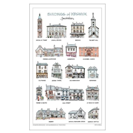 Iconic Buildings of Keswick Tea Towel