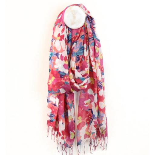 Pink Floral Scarf by Peace of Mind