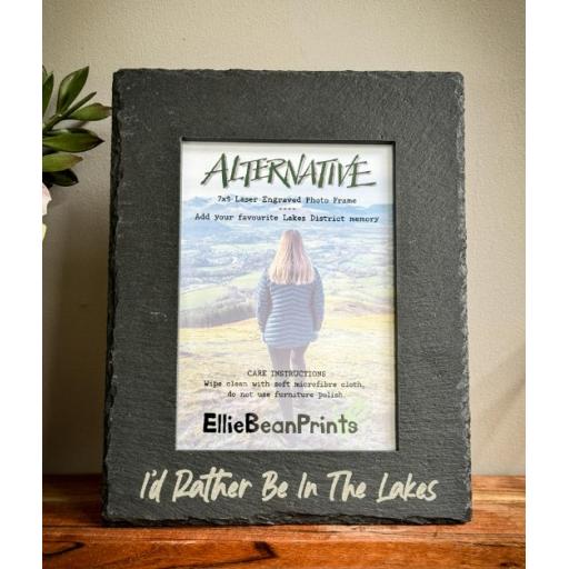 I'd Rather Be In The Lakes Slate Frame 7x5