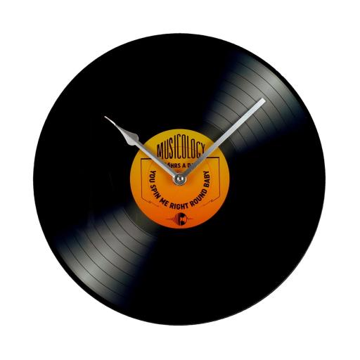 RECORD GLASS WALL CLOCK