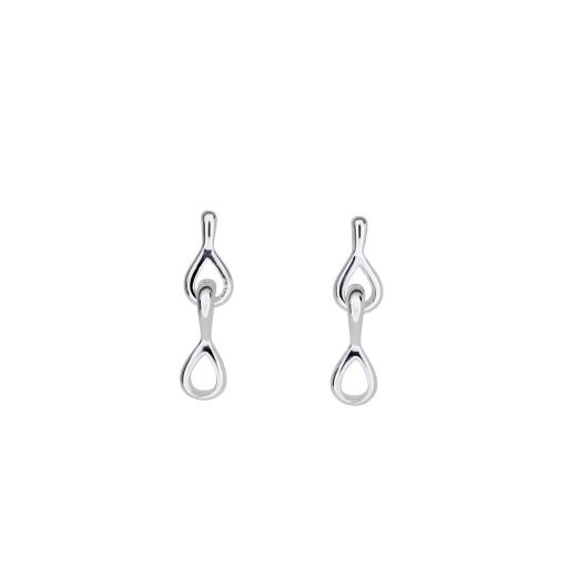 Azendi Polished Sterling Silver Interlocking Teardrop Earrings