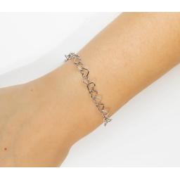 Azendi Sterling Silver Open Hearts Link Bracelet 2.jpg