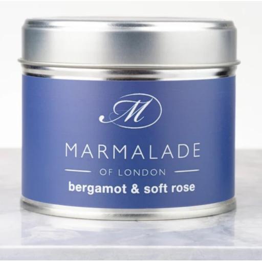 BERGAMOT & SOFT ROSE MEDIUM TIN CANDLE