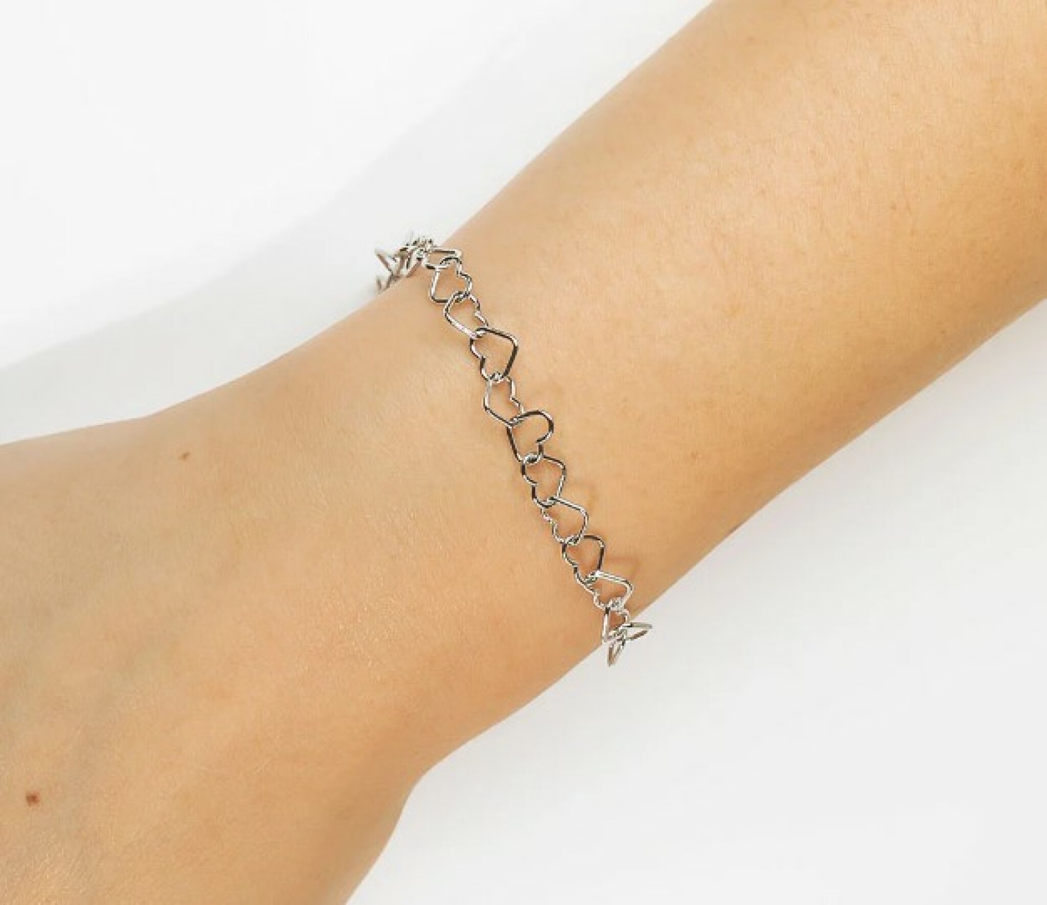 Azendi Sterling Silver Open Hearts Link Bracelet 2.jpg