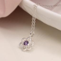 Peace of Mind Sterling Silver Crystal Flower Pendant.jpg