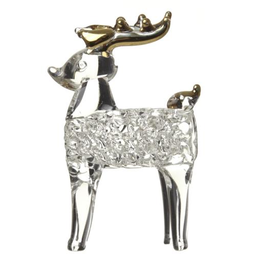 Hanging Glass Reindeer Christmas Decoration