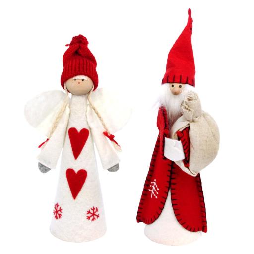 Felt Red And White Angel/Santa Christmas Tree Topper